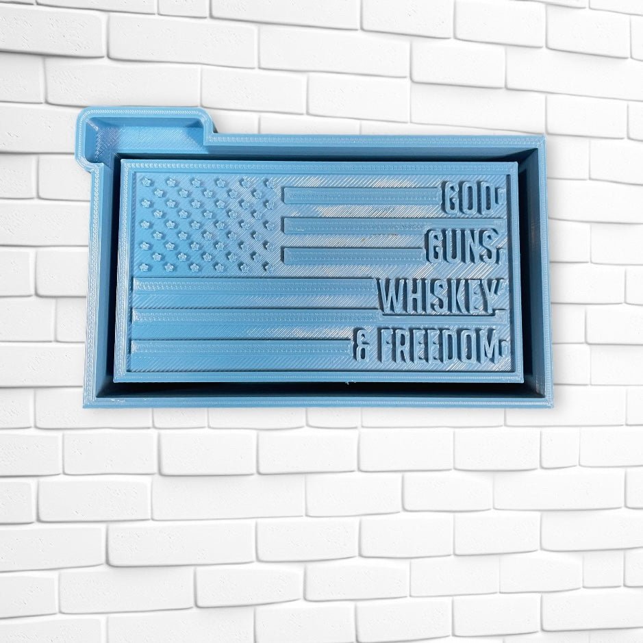 God Guns Whiskey Freedom Flag Silicone Mold - KMN Scented Aroma Beads